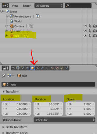 Outliner and Object properties editor