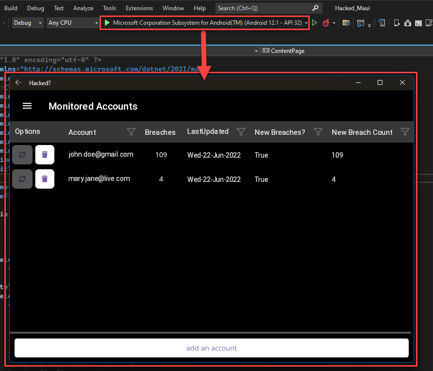 Windows Subsystem for Android and .NET MAUI